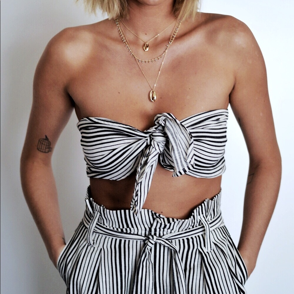 LAST ONE Smocked Bandeau Top - Picture 2 of 7